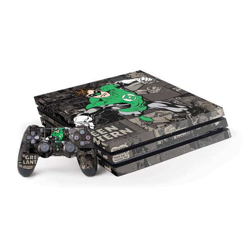 DC Comics Green Lantern Vintage Action Pose Pattern PS4 Pro Bundle Skin