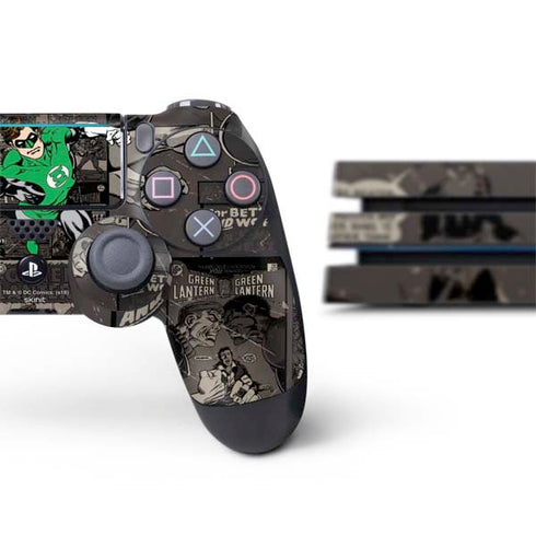 DC Comics Green Lantern Vintage Action Pose Pattern PS4 Pro Bundle Skin