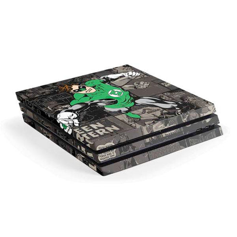 DC Comics Green Lantern Vintage Action Pose Pattern PS4 Pro Console Skin