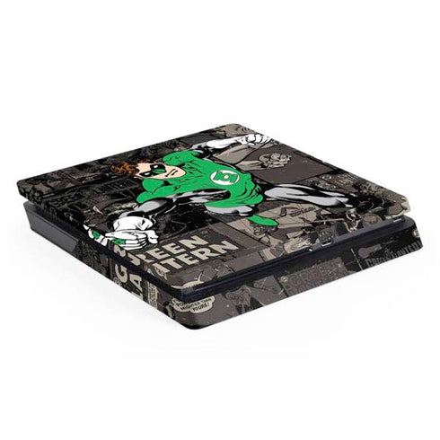 DC Comics Green Lantern Vintage Action Pose Pattern PS4 Slim Skin
