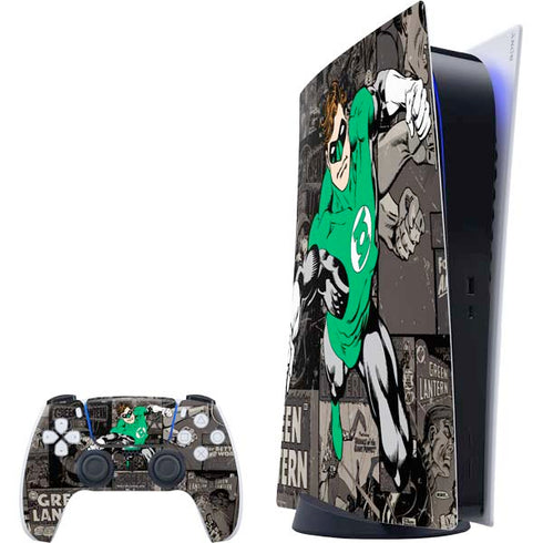 DC Comics Green Lantern Vintage Action Pose Pattern PlayStation PS5 Skins