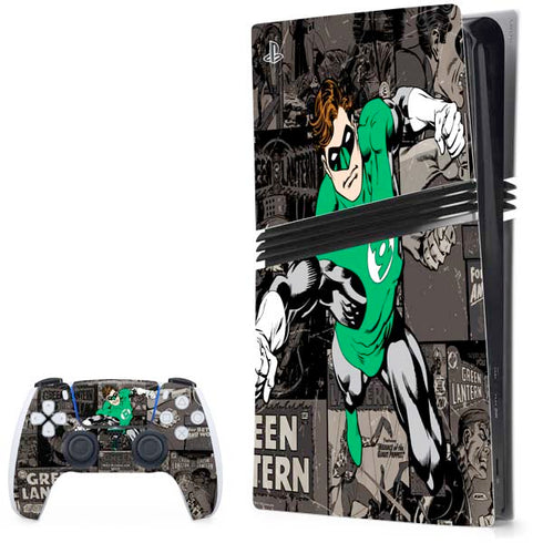 DC Comics Green Lantern Vintage Action Pose Pattern PlayStation PS5 Skins