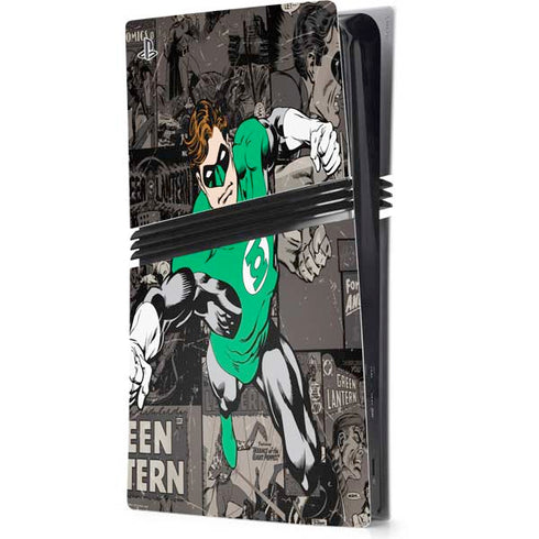DC Comics Green Lantern Vintage Action Pose Pattern PS5 Pro Console Skin