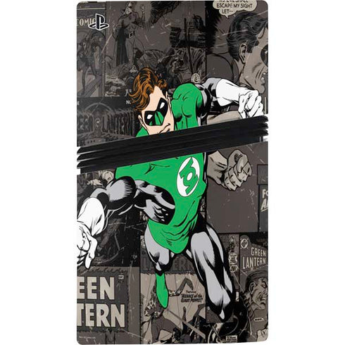 DC Comics Green Lantern Vintage Action Pose Pattern PS5 Pro Console Skin