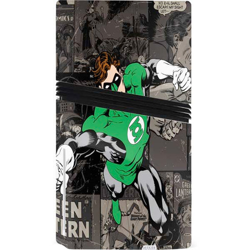 DC Comics Green Lantern Vintage Action Pose Pattern PS5 Pro Disk Console Skin