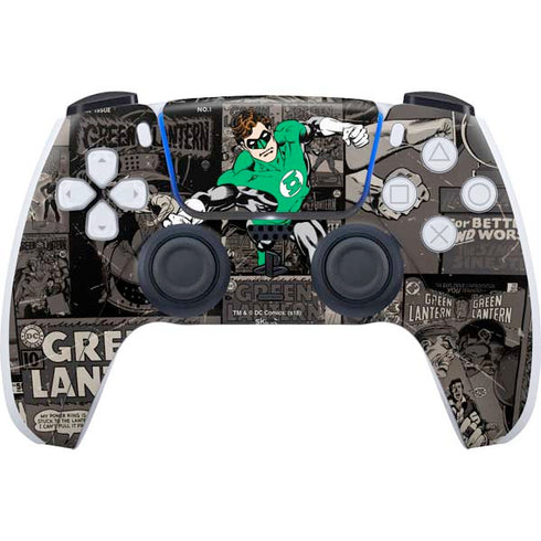 DC Comics Green Lantern Vintage Action Pose Pattern PlayStation PS5 Skins