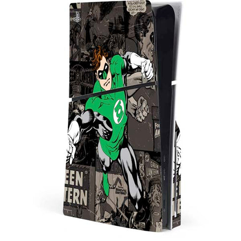 DC Comics Green Lantern Vintage Action Pose Pattern PlayStation PS5 Skins