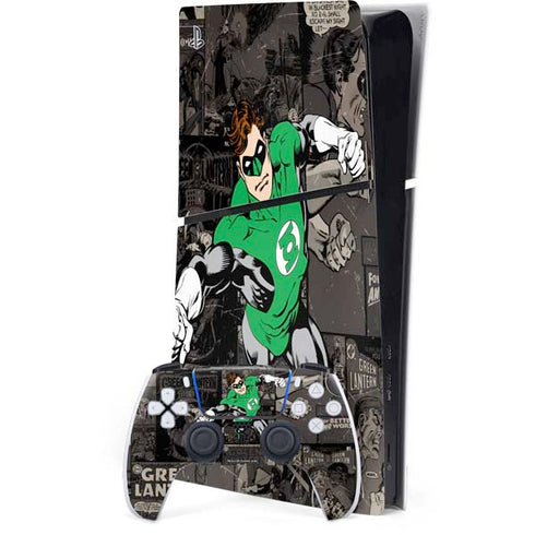 DC Comics Green Lantern Vintage Action Pose Pattern PlayStation PS5 Skins
