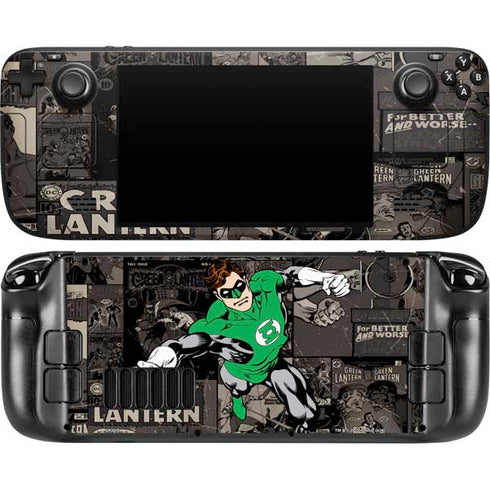 DC Comics Green Lantern Vintage Action Pose Pattern Steam Deck Handheld Gaming Computer OLED Skin