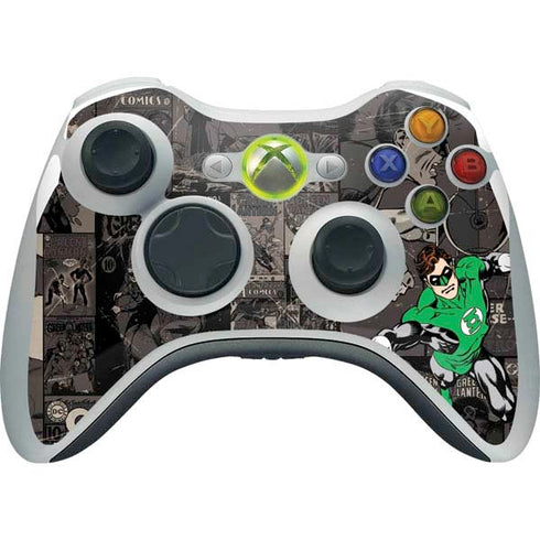 DC Comics Green Lantern Vintage Action Pose Pattern Xbox 360 Wireless Controller Skin