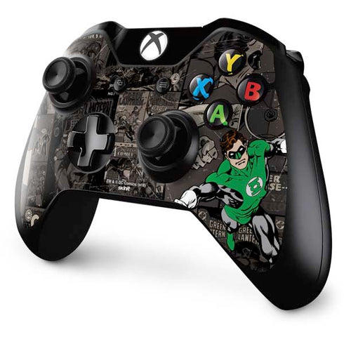 DC Comics Green Lantern Vintage Action Pose Pattern Xbox One Controller Skin