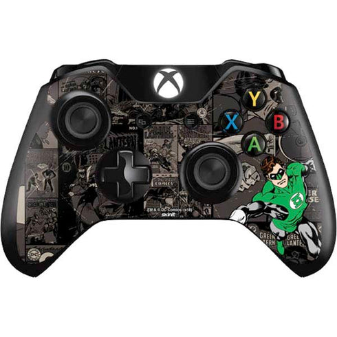DC Comics Green Lantern Vintage Action Pose Pattern Xbox One Controller Skin