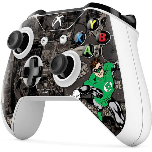 DC Comics Green Lantern Vintage Action Pose Pattern Xbox One S Controller Skin