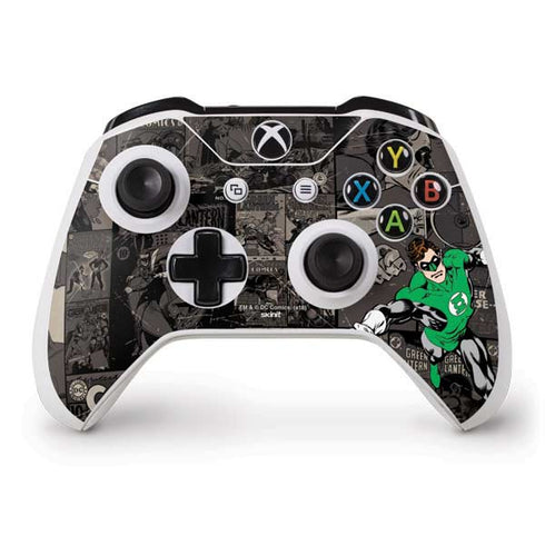 DC Comics Green Lantern Vintage Action Pose Pattern Xbox One S Controller Skin