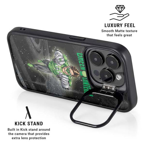 DC Comics Green Lantern Flying Action Pose iPhone 15 Pro Kickstand Case