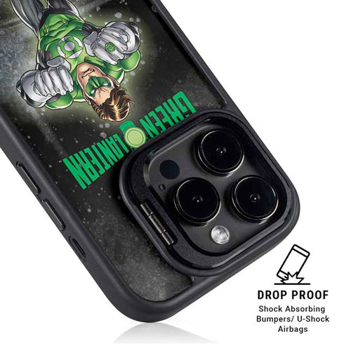 DC Comics Green Lantern Flying Action Pose iPhone 15 Pro Kickstand Case