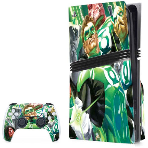 DC Comics Green Lantern Corps Team Art by Alex Ross PS5 Pro Disk Bundle Skin