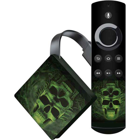 Liquid Blue Green Skulls Amazon Fire TV Skin