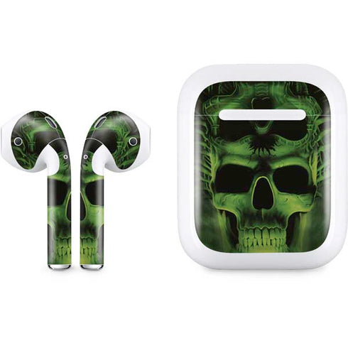 Liquid Blue Green Skulls Apple AirPods Skin