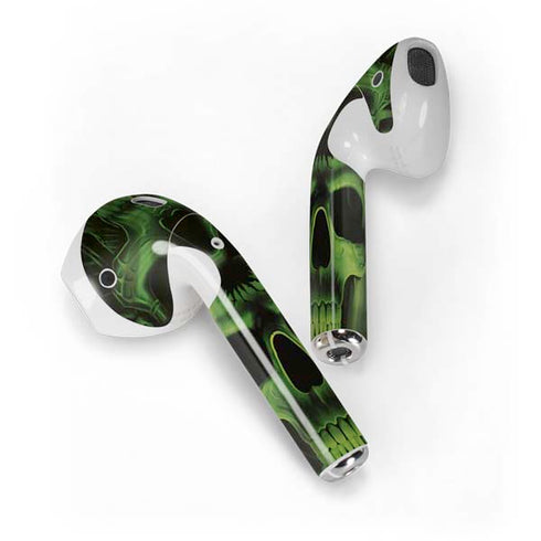 Liquid Blue Green Skulls Apple AirPods Skin