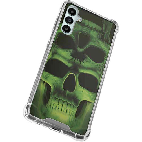 Liquid Blue Green Skulls Gabb Phone 4 Clear Case