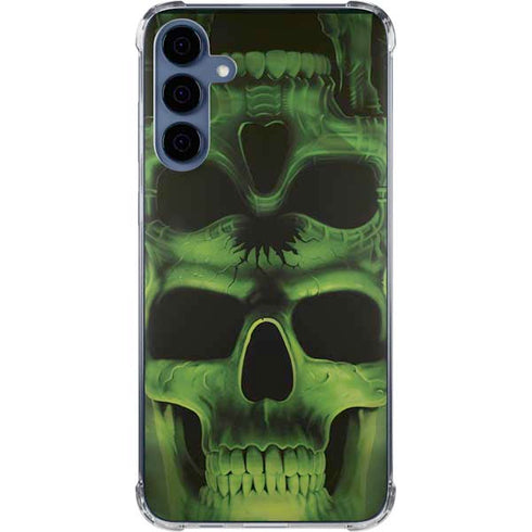Liquid Blue Green Skulls Galaxy A55 5G Clear Case
