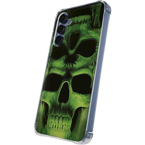 Liquid Blue Green Skulls Galaxy A55 5G Clear Case