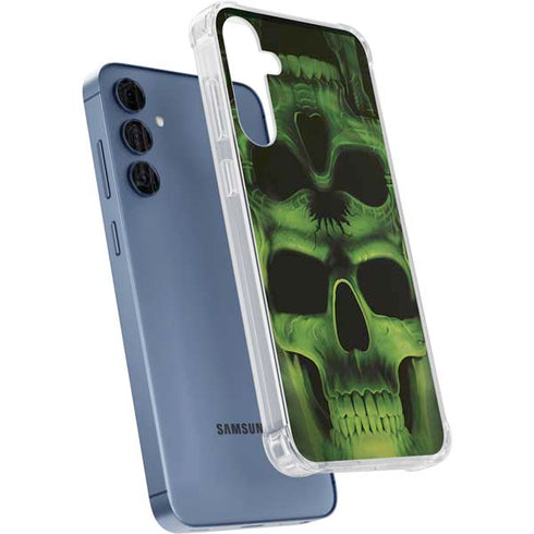 Liquid Blue Green Skulls Galaxy A55 5G Clear Case