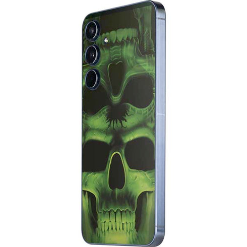Liquid Blue Green Skulls Galaxy A55 5G Skin