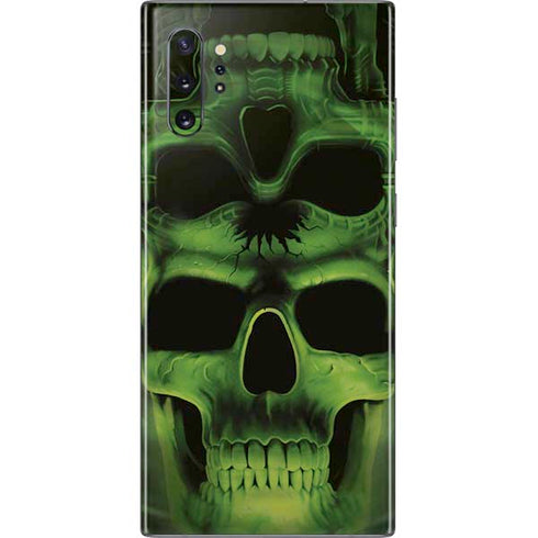 Liquid Blue Green Skulls Galaxy Note 10 Plus Skin