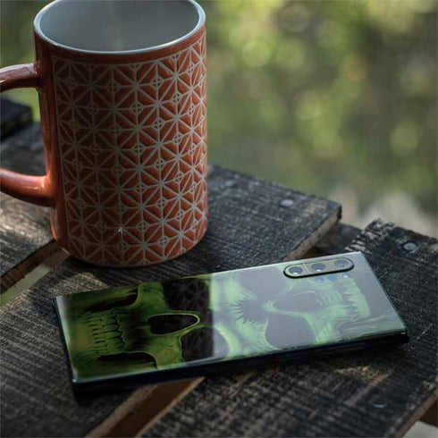 Liquid Blue Green Skulls Galaxy Note 10 Plus Skin