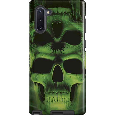 Liquid Blue Green Skulls Galaxy Cases