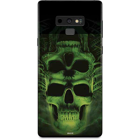 Liquid Blue Green Skulls Galaxy Note 9 Skin
