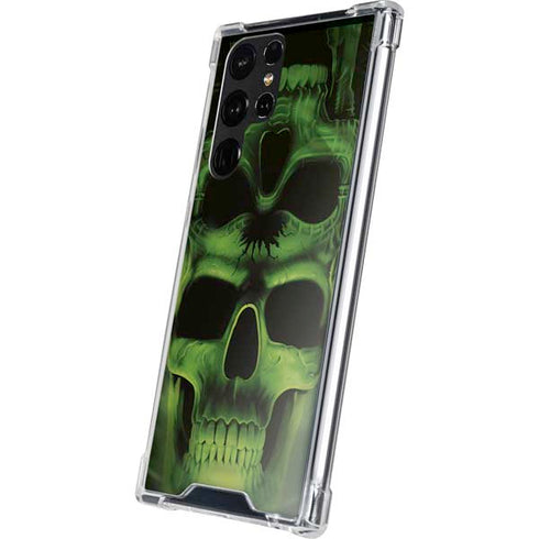 Liquid Blue Green Skulls Galaxy S22 Ultra Clear Case