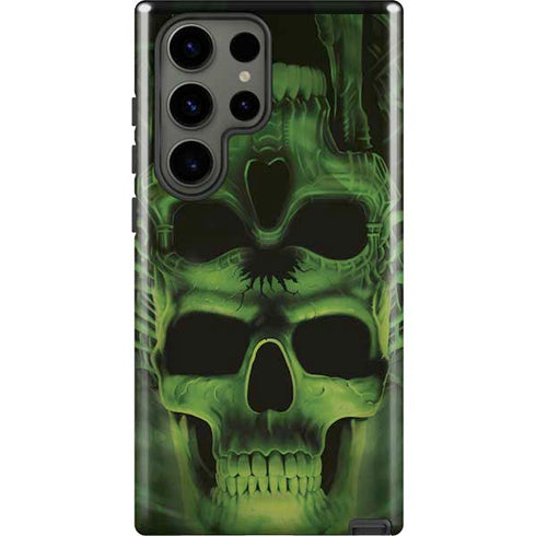 Liquid Blue Green Skulls Galaxy S23 Ultra Pro Case