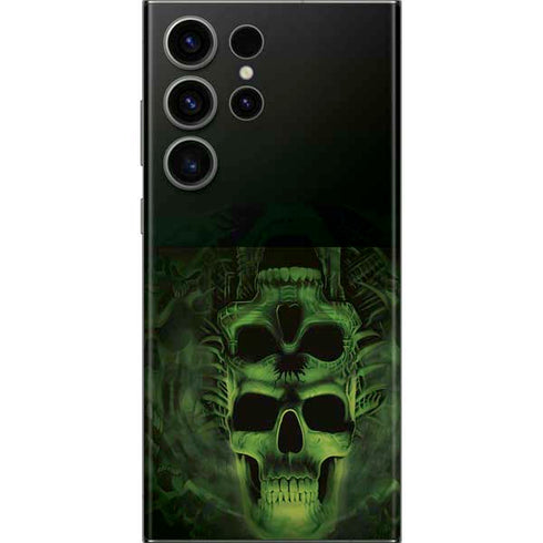 Liquid Blue Green Skulls Galaxy Skins