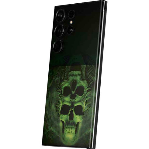 Liquid Blue Green Skulls Galaxy Skins