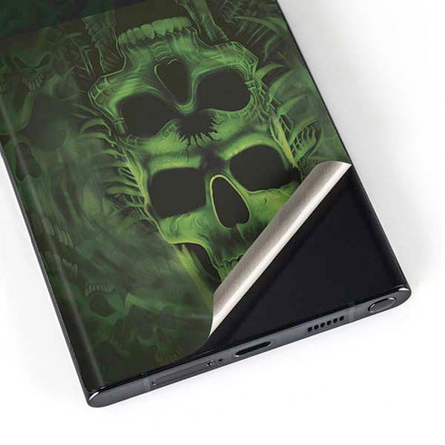 Liquid Blue Green Skulls Galaxy Skins
