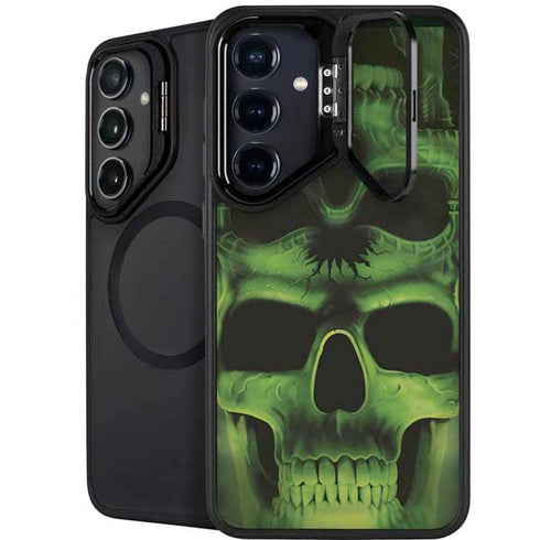 Liquid Blue Green Skulls Galaxy S25 Plus Kickstand Case