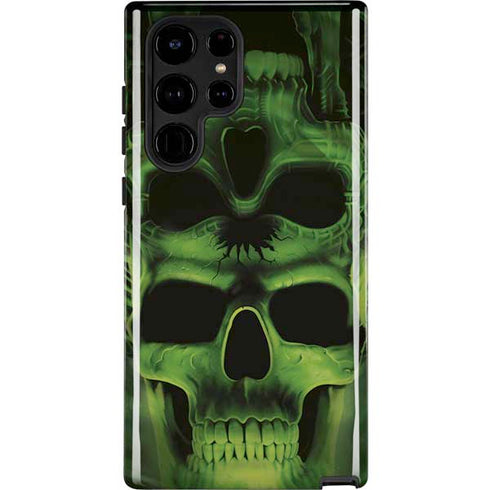 Liquid Blue Green Skulls Galaxy Cases