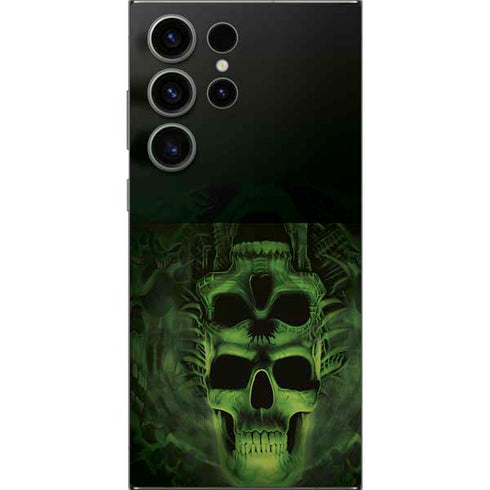 Liquid Blue Green Skulls Galaxy S24 Ultra Skin