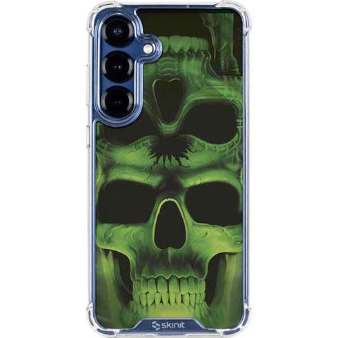 Liquid Blue Green Skulls Galaxy S25 Clear Case