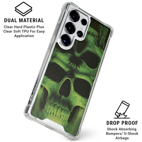 Liquid Blue Green Skulls Galaxy S25 Ultra Clear Case