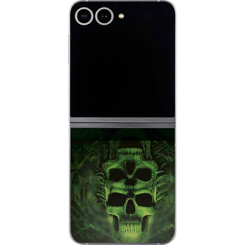 Liquid Blue Green Skulls Galaxy Z Flip6 Skin