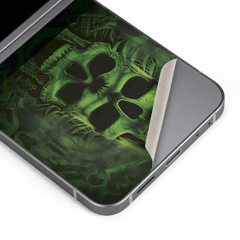 Liquid Blue Green Skulls Galaxy Z Flip6 Skin