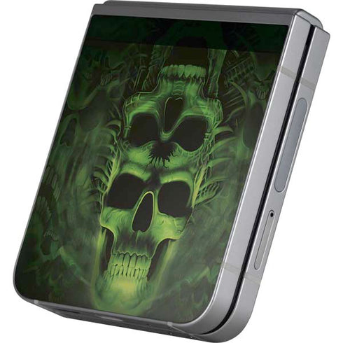 Liquid Blue Green Skulls Galaxy Z Flip6 Skin