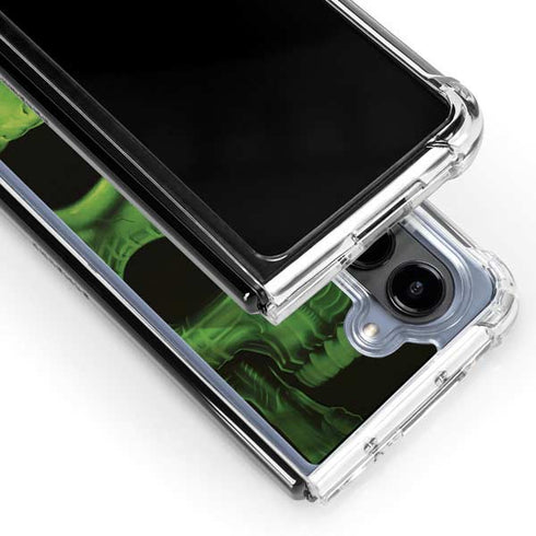 Liquid Blue Green Skulls Galaxy Z Fold5 5G Clear Case