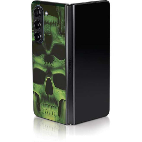 Liquid Blue Green Skulls Galaxy Z Fold5 5G Skin