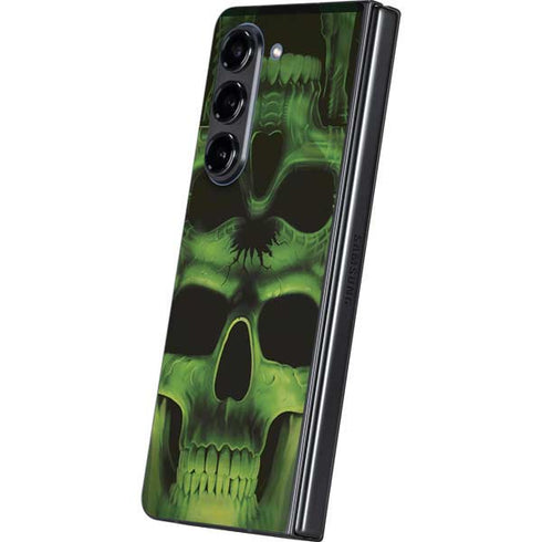 Liquid Blue Green Skulls Galaxy Z Fold5 5G Skin