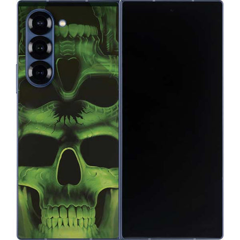 Liquid Blue Green Skulls Galaxy Z Fold6 Skin